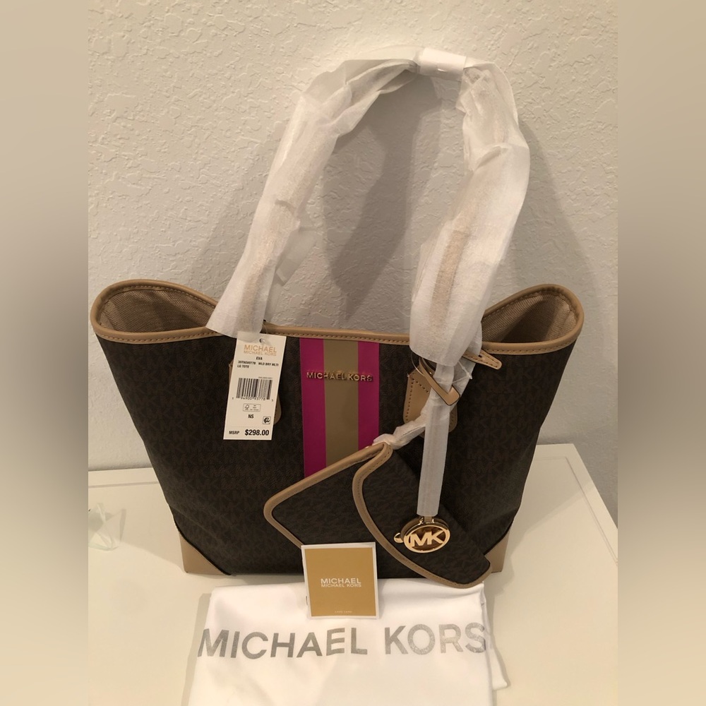New Original Michaelkors Two Piece Tote Bag With Tag And Booklet